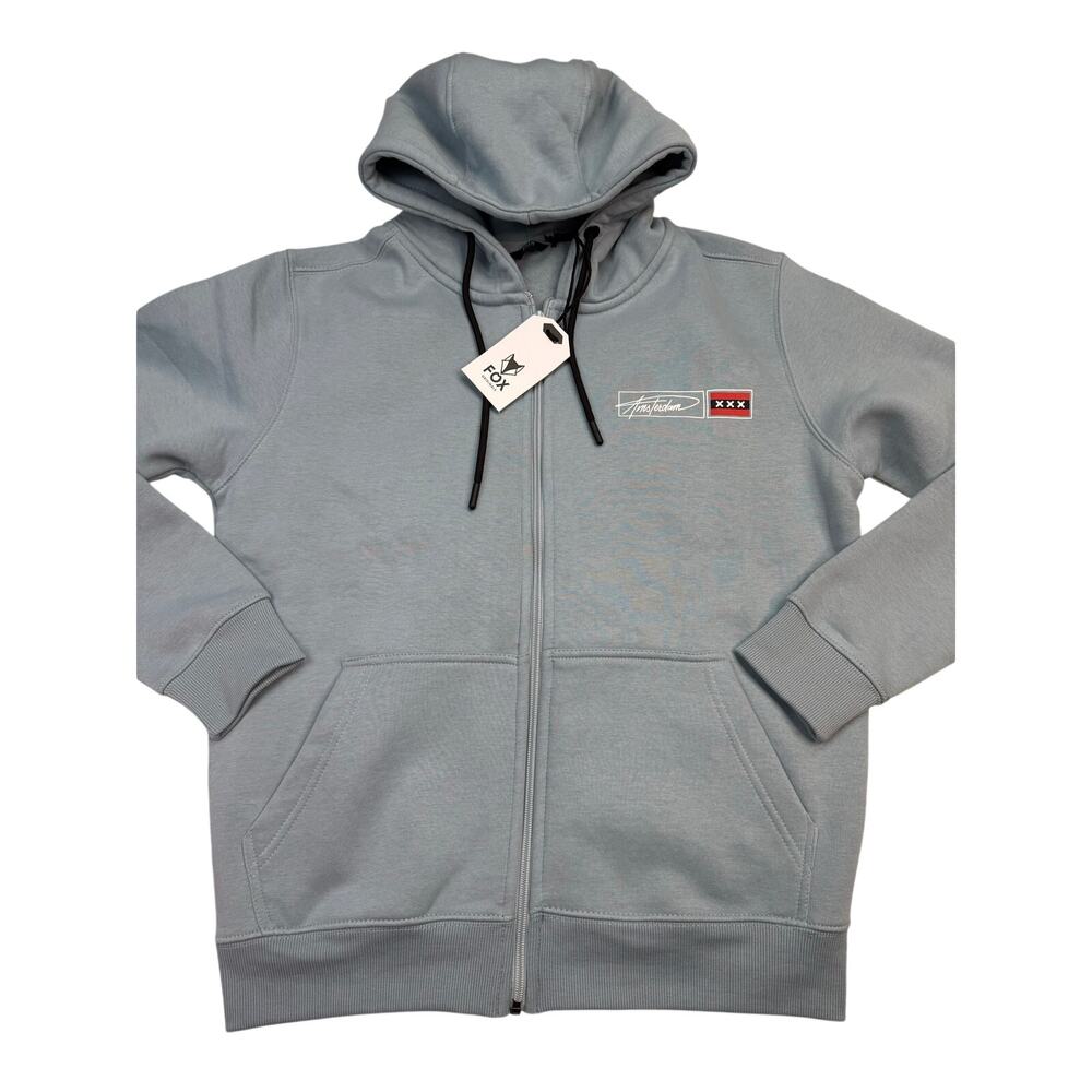 Fox Originals‎ Amsterdam Hooded Zip Sweatshirt Ice Blue XS New With Tags Y2K